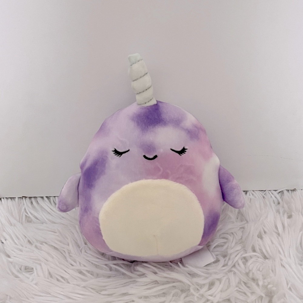5” Nabila Narwhal Squishmallow Purple tie dye unicorn horn